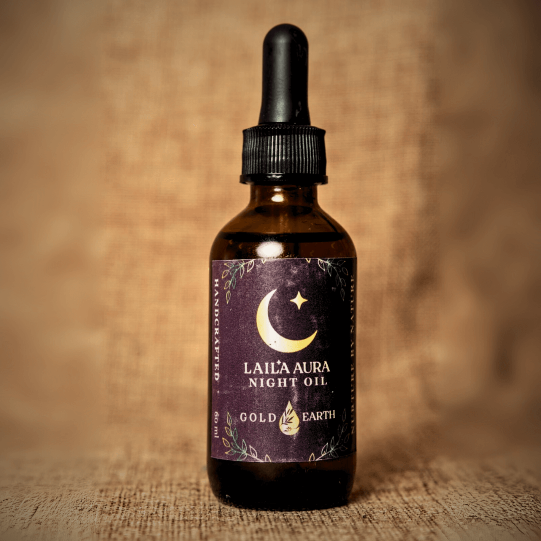 Laila Aura Night Oil – Award-Winning Rejuvenating Face Oil – Gold Earth