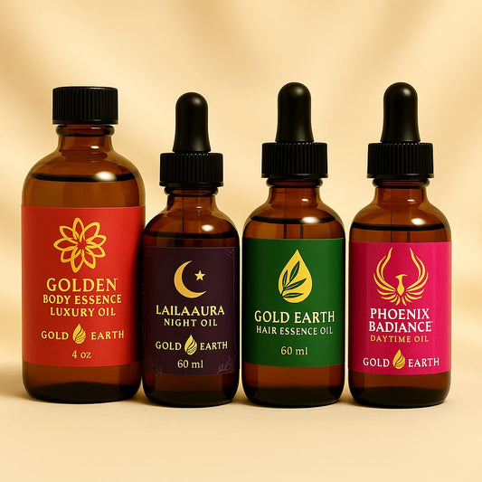 The Golden Glow Set – Face, Body & Hair Essentials (4 x Oils)