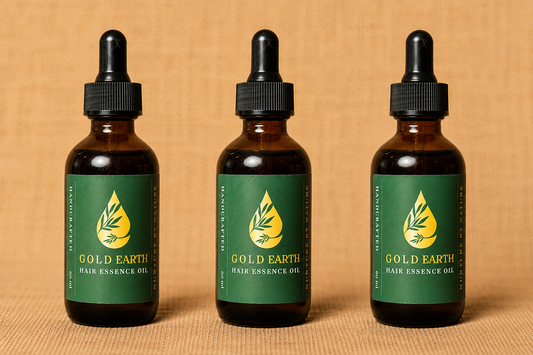 Gold Earth Hair Essence 3 Bottle Transformation Bundle | Natural Hair Growth Oil for Men & Women | Menopause & Thinning Hair