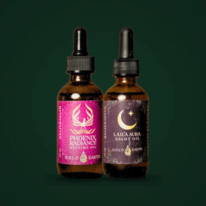 Laila and Phoenix Glow Duo — day and night face oil set by Gold Earth